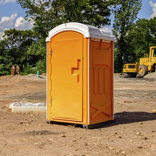 how often are the portable restrooms cleaned and serviced during a rental period in Bullhead SD